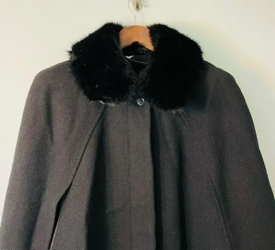Loft NEW Ann Taylor  Wool Blend Black Cape Jacket Size Medium NWT