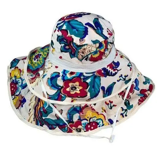 Reversible Adjustable Floral & Cream Wide Brim Sun Hat