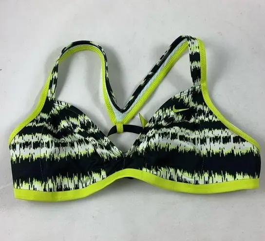 Nike SM  green print tie up dance sports bra