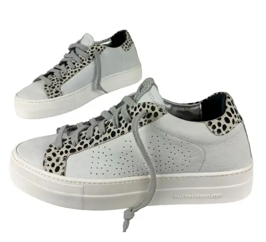 P448 Thea Platform Sneaker Leopard Dot Print Lace Up Shoes Sz 38