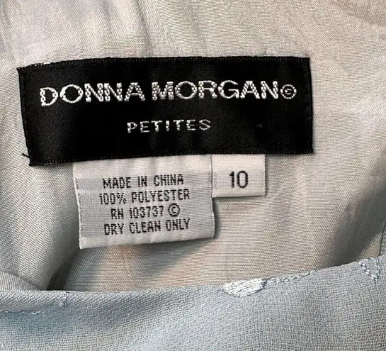 Donna Morgan Petites Women's Vintage Embroidered Formal Dress in Blue Size 10