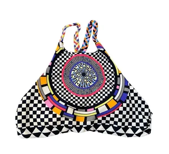 Red Carter Cali' Bikini Set Halter Bikini Top & Full Cut Bottom Check Print