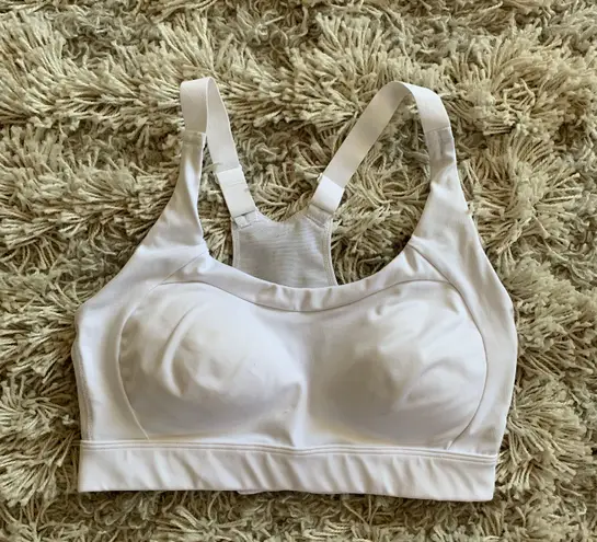 Gymshark White  Sports Bra w/ Black Back Logo