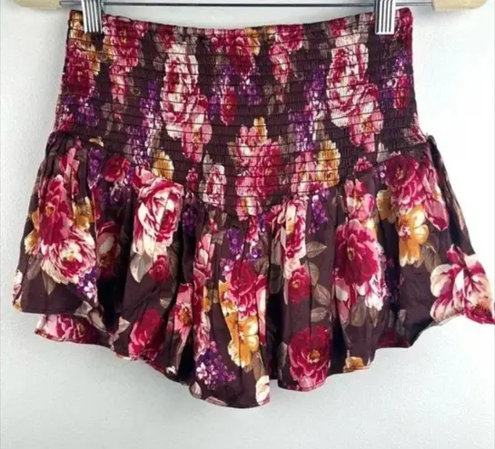 Majorelle Catherine Mini Smocked Skort in Wine Country Small