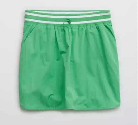 Aerie AE  Sporty Nylon Track Skirt Green Neon Stripe Athletic Exercise Small