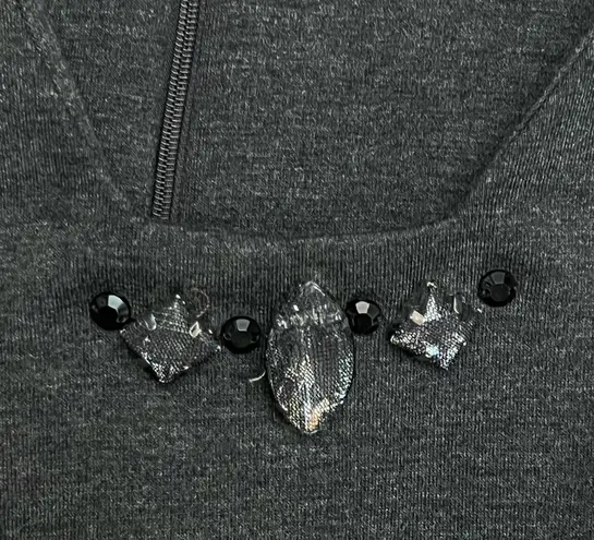 Danny & Nicole Charcoal Gray Peplum Dress - Size 12 Elegant Formal & Office Wear