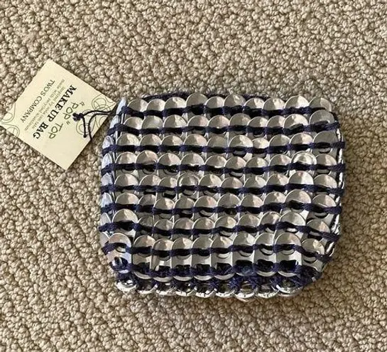 Pop Top Soda Can Tops Makeup Bag Cosmetic Case NWT Blue