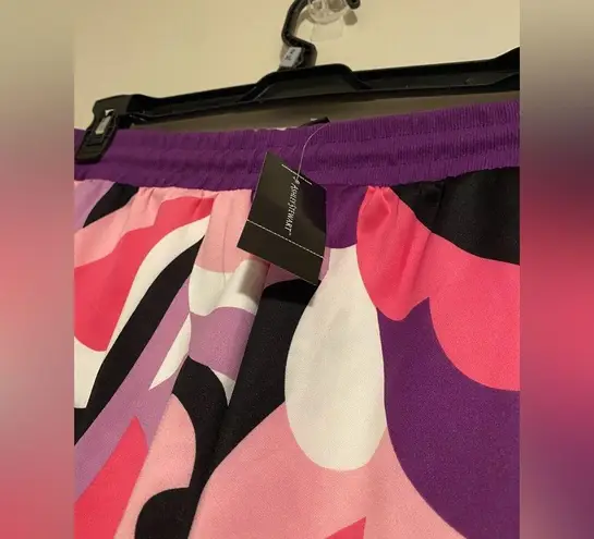 Ashley Stewart NWT Pink & Purple Abstract Pintuck Athleisure Jogger size 22/24