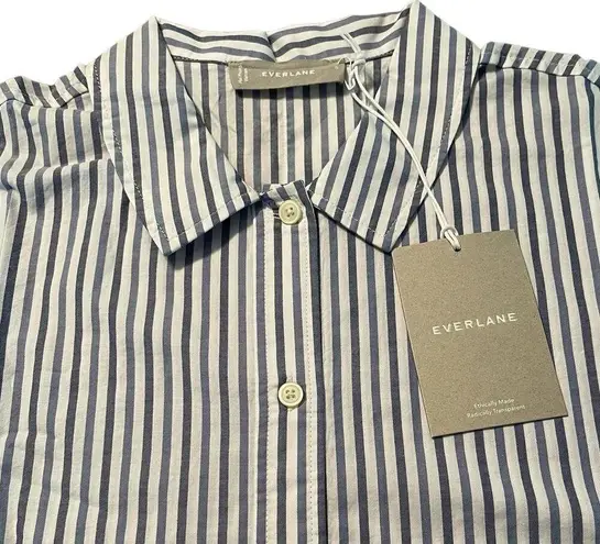 Everlane  Women's Blue and White Striped Cotton Woven PJ Top Size Small NWT