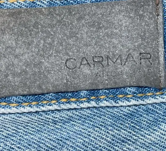 CARMAR DISTRESSED FULL ZIP FUNKY JEAN SKIRT SIZE 27