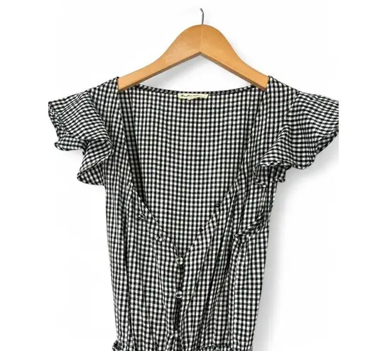 For Love and Lemons L Gingham Jumpsuit Sunny Tie Waist Cropped One