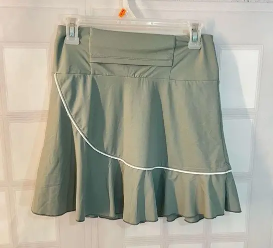 Stretchy Gray Shorts Lined Nylon Blend Tennis Skirt Skort Size Small
