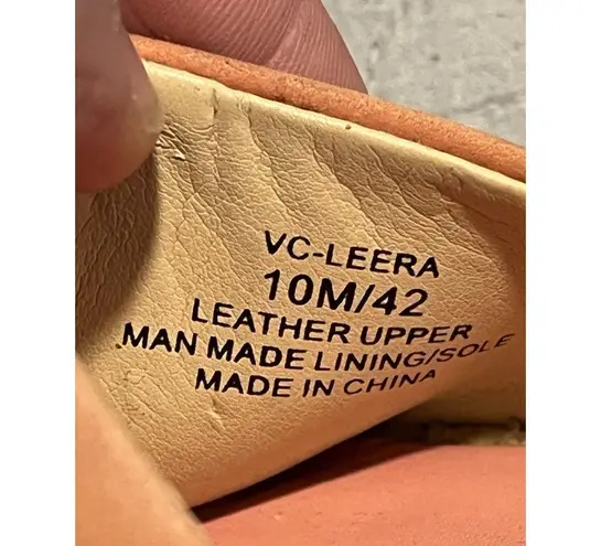 Vince Camuto  Wedge Sandal Womens 10M Pink Tan 3.5 in Heel Open Toe Espadrille