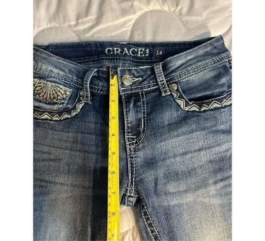 GRACE IN LA Girls Bling Jeans Size 14 J inseam: 24 inches. Bootcut