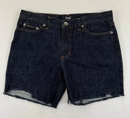 D&G Dolce & Gabbana Women's Denim cut off Jean Shorts Dark Wash Size 30 Blue