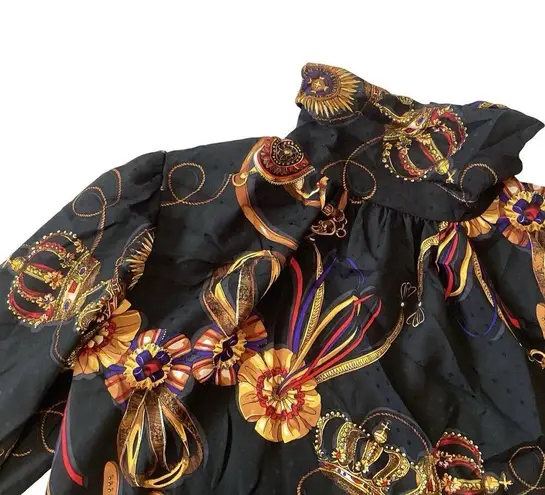 Vintage Marlins Blouse Black Size 6