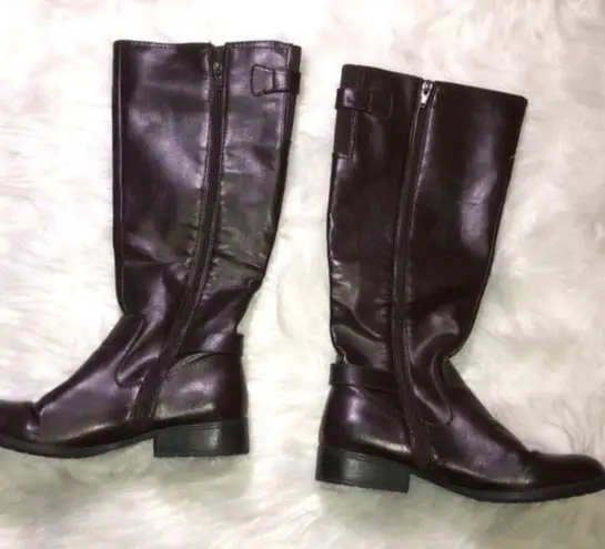 Life Stride Women's Cold Weather Weather Side Zipper Dark Brown Boots Sz 8.5