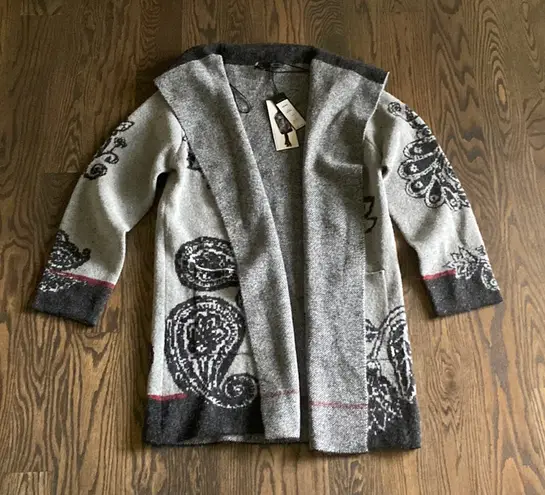 NWT MAXSPORT Grey Flower Cardigan Gray Size XL