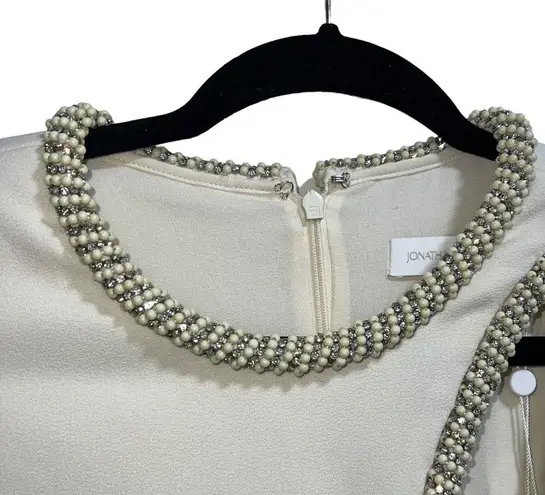 Jonathan Simkhai NEW NWT Katherine Diamante Embroidery Cutout Mini Dress Nougat