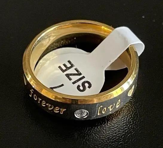 Gold titanium forever love promise ring size 7