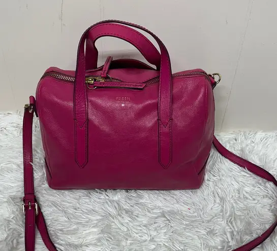 Fossil  Sydney Satchel/Crossbody in Rare Raspberry. Highly sought out Bag - Image 1