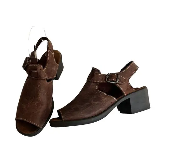 Seagull Leather Open Toe Slingback Sandals Size 7.5