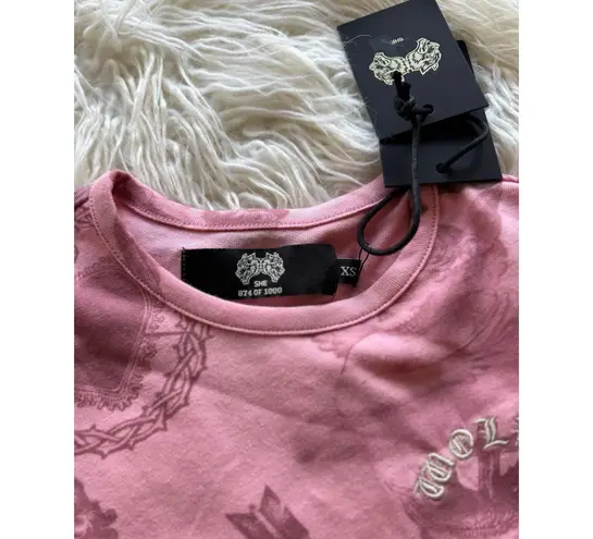 Darc Sport Chopper Wolf Baby Tee De La Rosa Size XS Pink
