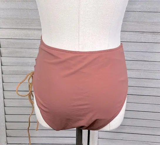 Icon Swim Bikini Bottoms with Rope Side Lacing Dusty Rose/Light Pumpkin-Large