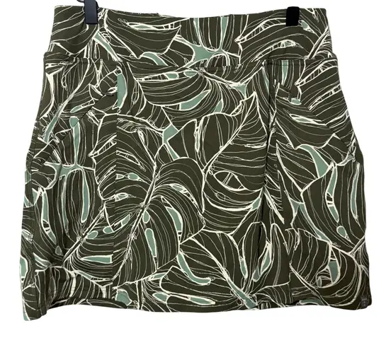 Title Nine Women's Skort Green Leaf Print Athletic Golf Hiking Athleisure Active