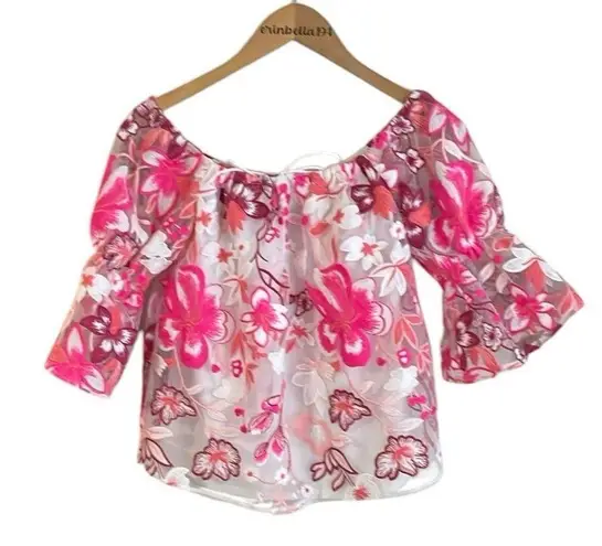 Alexia Admor Embroidered Off the Shoulder Top