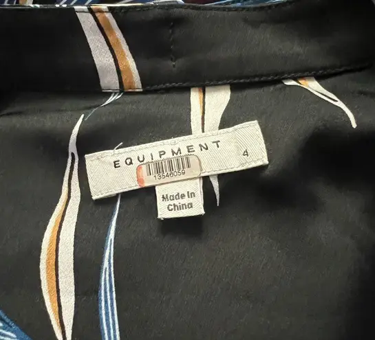 Equipment Printed Long Sleeve Dress, Size 4, Retail $495