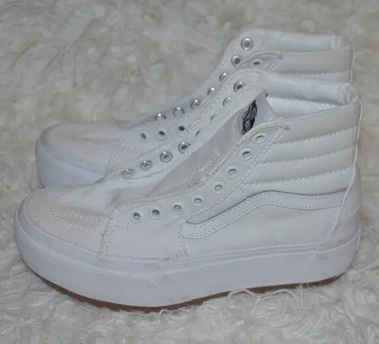 Vans High Tops Sk8-Hi Stacked Platform Sneakers In White Women’s Size 6.5 Like n