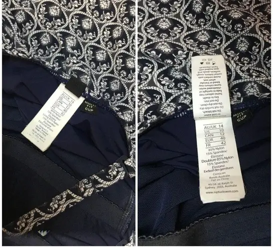 Nip Tuck Womens 10 Nautical Joanne Tummy Control Twist Front Swimsuit Navy