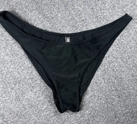 Joan Smalls High Cut French Bikini Bottoms XL Black Minimalist Swimsuit