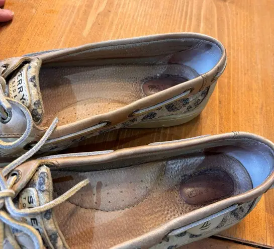 Sperry  womens angelfish top sider leopard sequin boat shoes tan 9 thumbnail 5