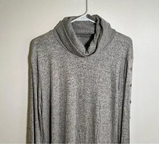 Pink Clover Cowl Neck Tunic Top Heather Gray XL