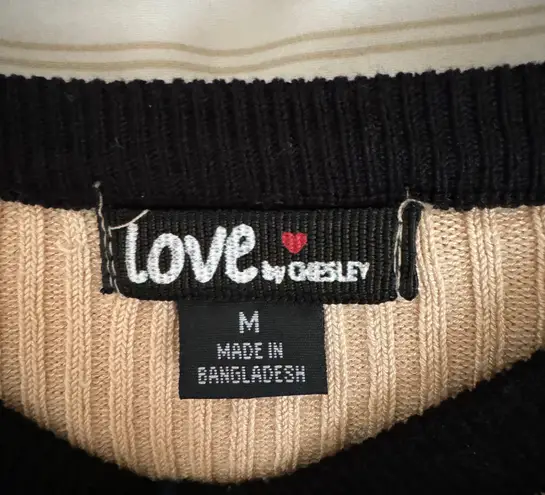 Cute Multicolor Striped Colorful Round Neck Slim Fit Sweater Size Medium Multi