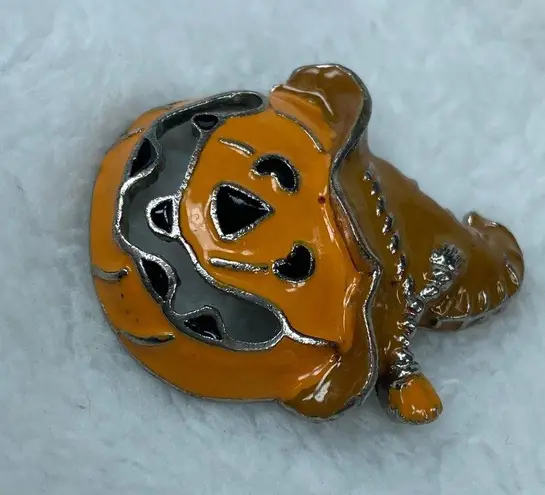 Halloween Orange Pumpkin Scarecrow Hat Jacko lantern Pin Brooch Jewelry