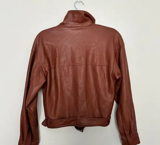 Abercrombie & Fitch Abercrombie Brown Leather Bomber Jacket | Size M