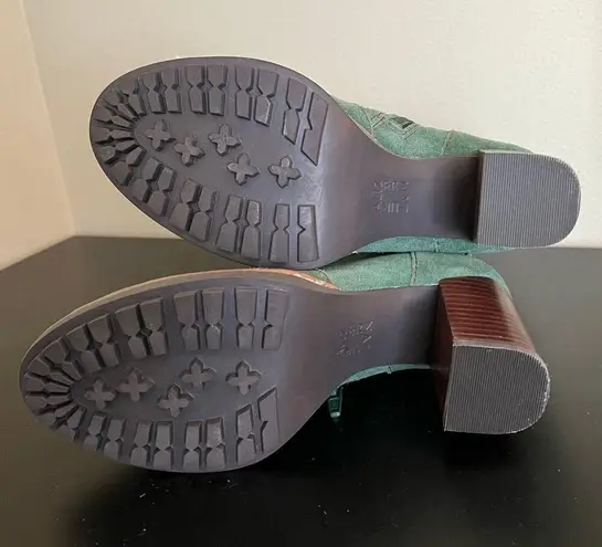 Naturalizer Callie Lace Up Boots Spruce Green Size 5 NWOT