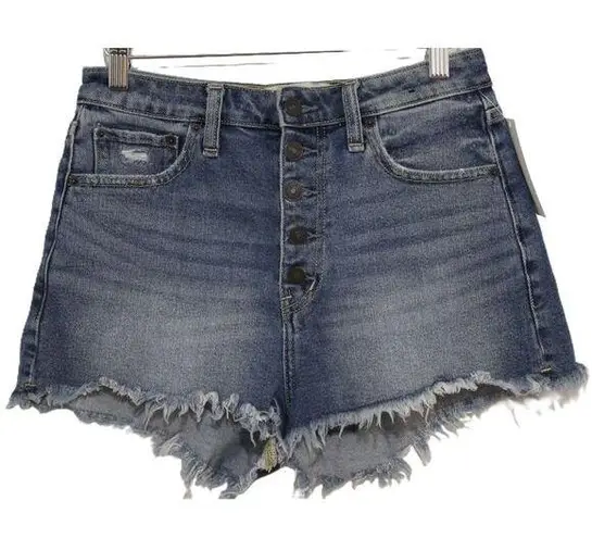 Abercrombie & Fitch Womens  Curve Love High Rise Short Blue Jean Shorts Size 27 4