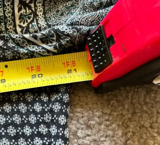 Jia Hao Di Women’s Black Blue Floral Boho Flowy Long Sleeve Mini Dress Small