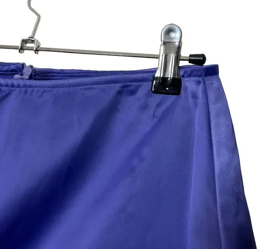 Danielle Guizio Satin Mini Skirt In Lilac Prime Side Slit Women’s Size L Flawed