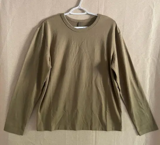 SKIMS NWT Lounge Jersey Long Sleeve Top Khaki Sz S Cozy Lux Loungewear