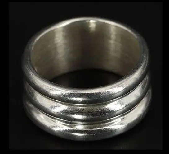 Sterling Silver Vintage TAXCO Concentric Circle Fluted Wide Band Ring