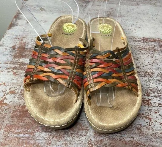 Earth Spirit  Gelron 2000 multicolor leather shoes sandals BoHo Bohemian 7.5