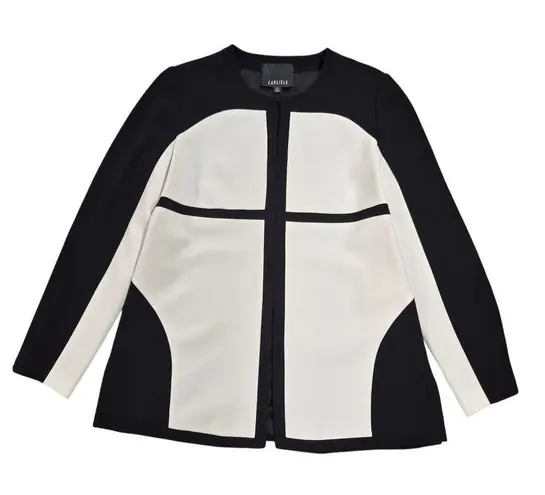 Carlisle Long Black/White Suit Jacket Coat Sz 14 NWOT
