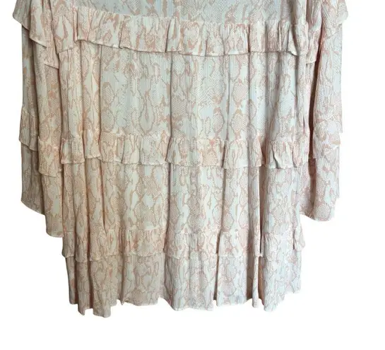 Karlie  Tiered Flutter Tunic Dress Womens Medium Multicolor Print Fairy Gauze thumbnail 4