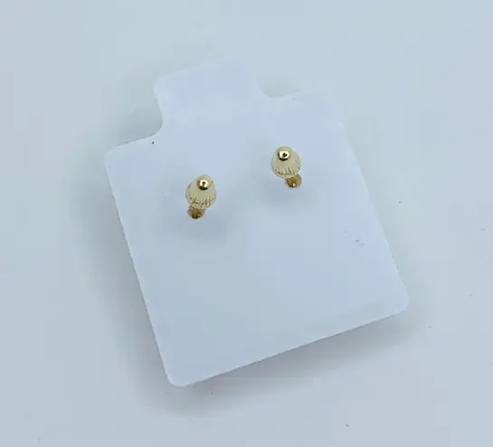 Real 14k Gold Studs Earrings White Heart