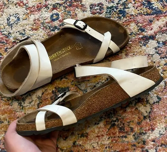 Birkenstock White Ankle Buckle Sandals